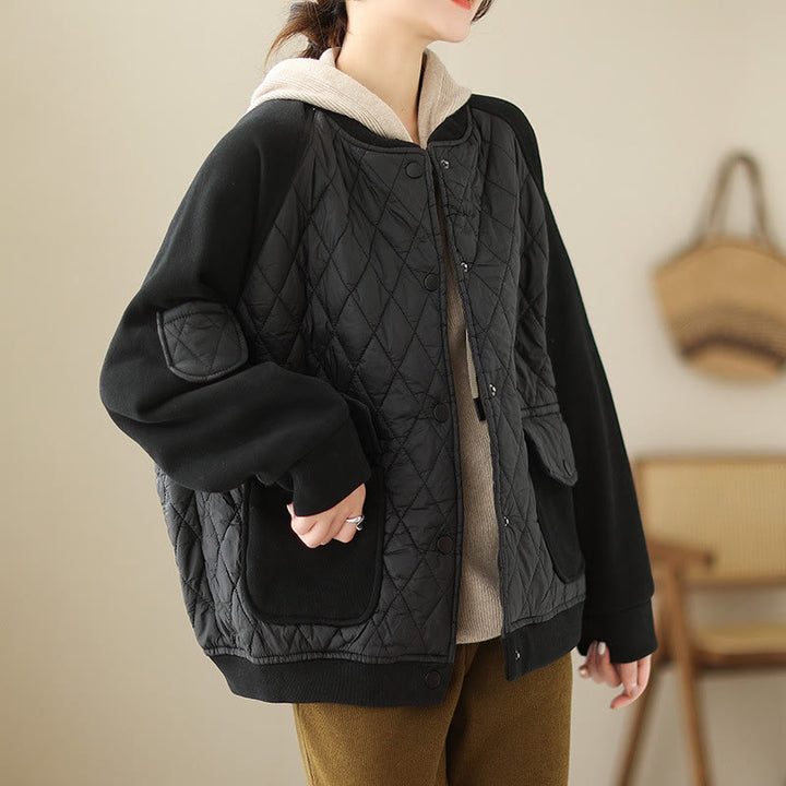 Buddha Stonesダイヤモンド柄レディース長袖厚手ジャケット（ポケット付き） - image 14