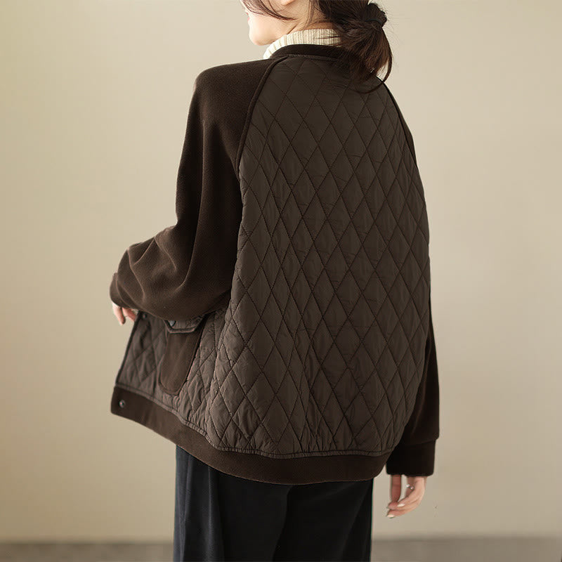 Buddha Stonesダイヤモンド柄レディース長袖厚手ジャケット（ポケット付き） - image 5