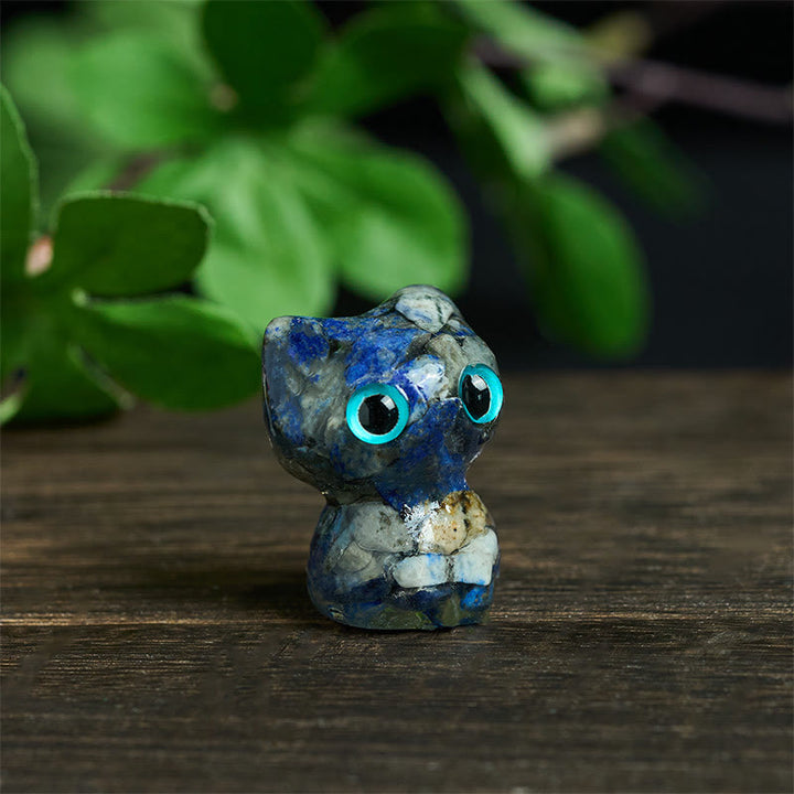 Buddha Stones水晶 ドリップ樹脂 小さな猫 浄化 装飾 像 - image 4