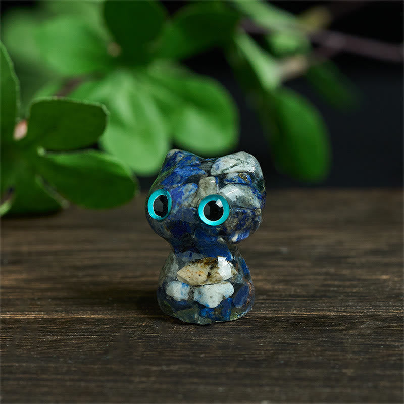 Buddha Stones水晶 ドリップ樹脂 小さな猫 浄化 装飾 像 - image 6