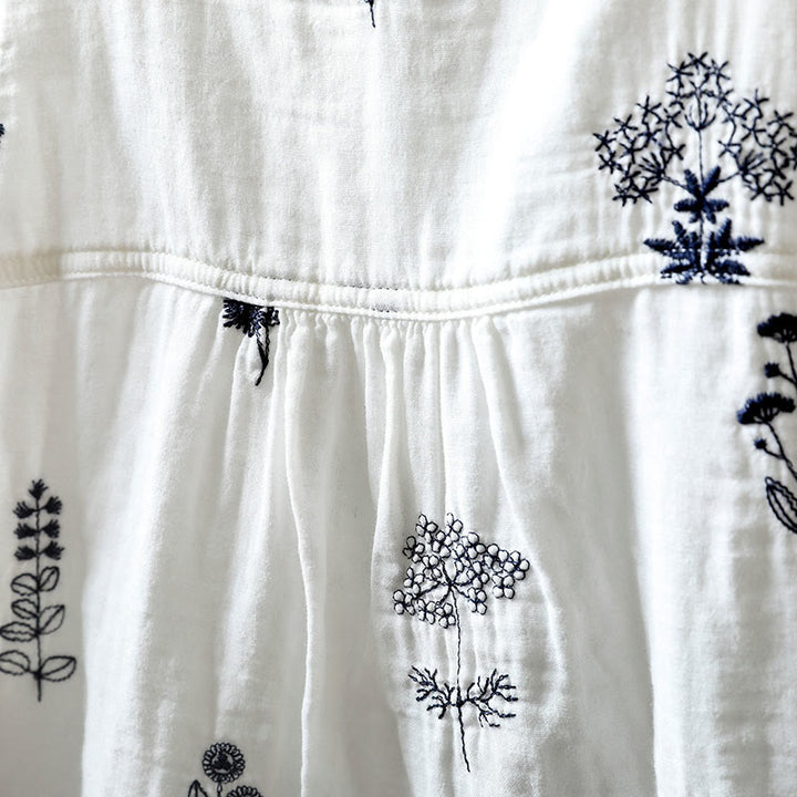 Buddha Stones柄刺繍 ボタンダウン 長袖 レディース コットンシャツ - image 8