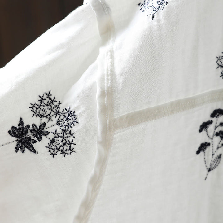 Buddha Stones柄刺繍 ボタンダウン 長袖 レディース コットンシャツ - image 11