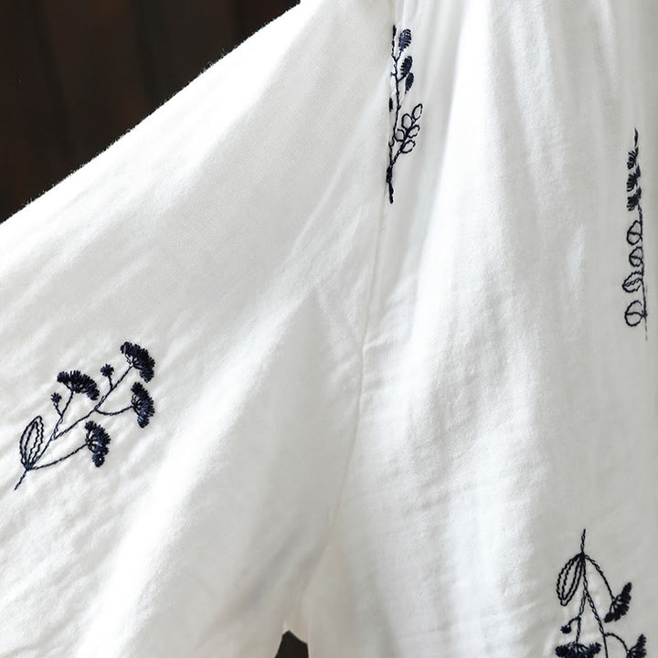 Buddha Stones柄刺繍 ボタンダウン 長袖 レディース コットンシャツ - image 12