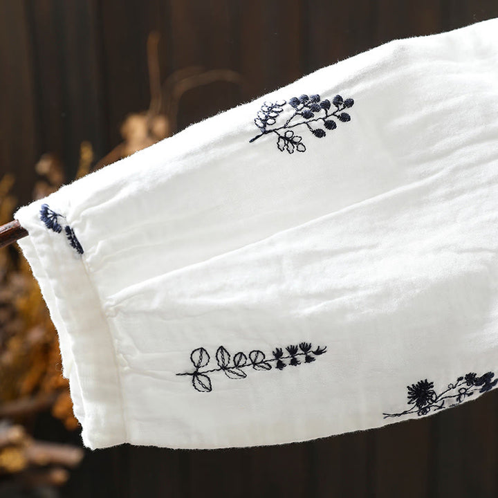 Buddha Stones柄刺繍 ボタンダウン 長袖 レディース コットンシャツ - image 10