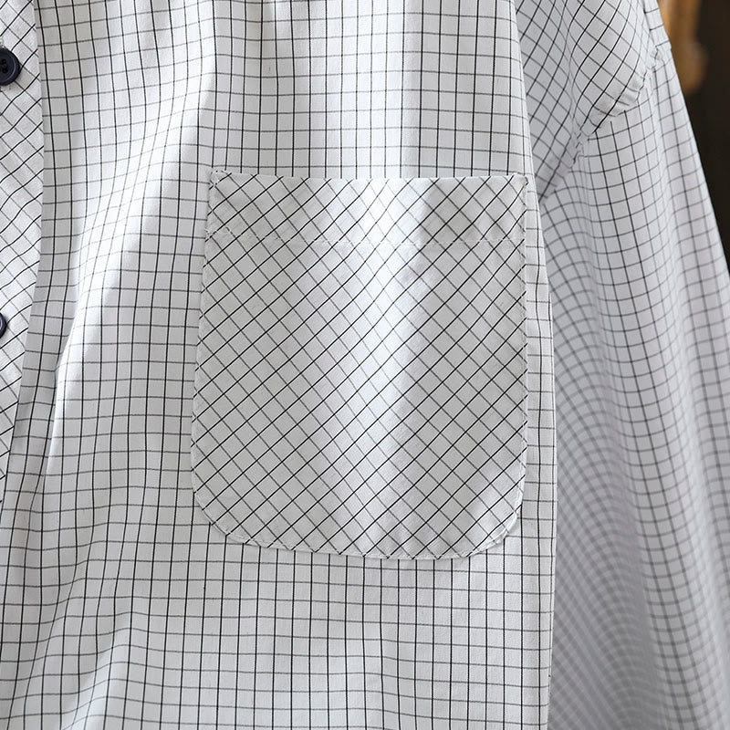 Buddha Stonesチェック柄 コントラストボタンダウン 長袖 レディース コットンシャツ - image 14