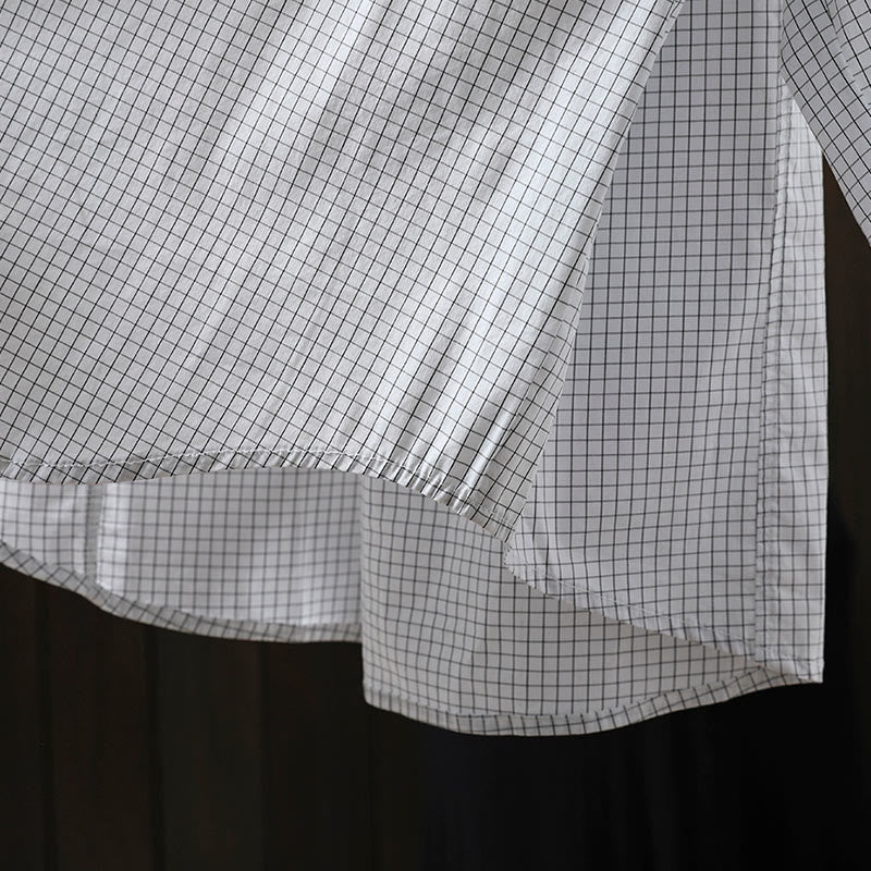 Buddha Stonesチェック柄 コントラストボタンダウン 長袖 レディース コットンシャツ - image 15