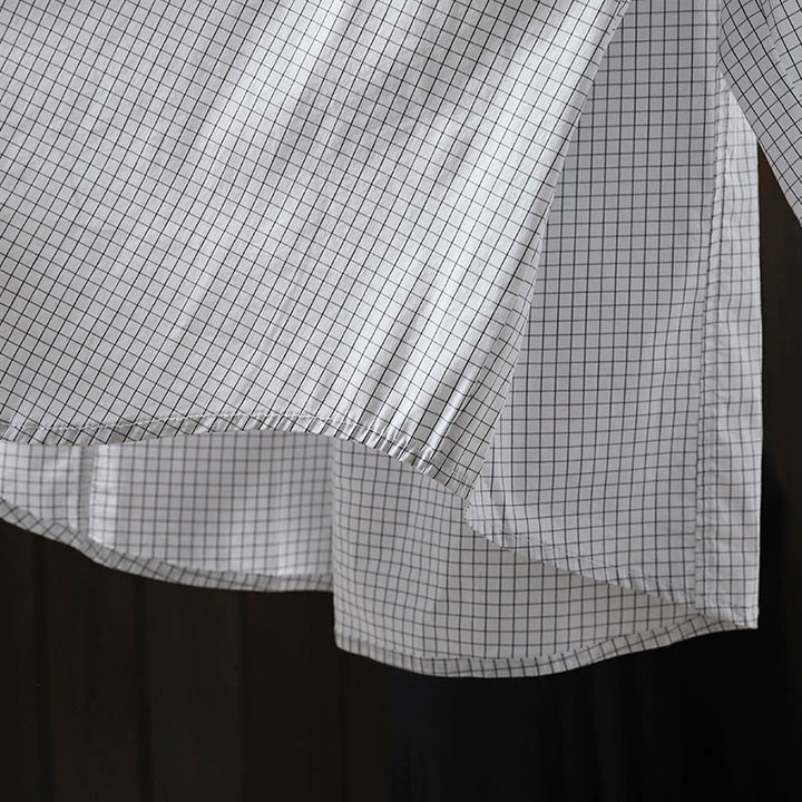 Buddha Stonesチェック柄 コントラストボタンダウン 長袖 レディース コットンシャツ - image 15