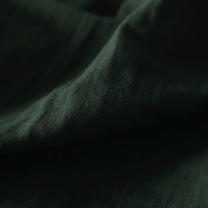 Buddha Stones秋 コントラストポケット ボタンダウン ロングスリーブ レディース コットンシャツ - image 10