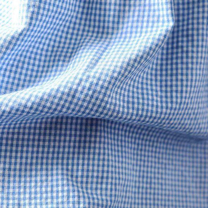 Buddha Stones春の小さめチェック柄ボタンダウンロングスリーブレディースコットンシャツ - image 10