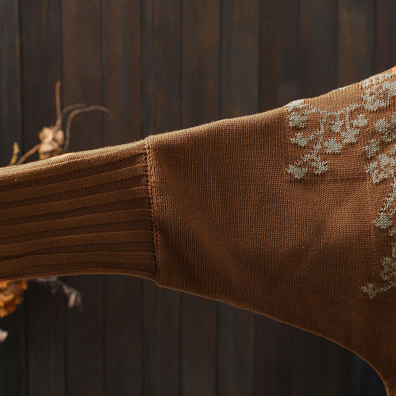 Buddha Stonesフローラルボタンコットンレディースロングバットウィングスリーブニットカーディガン - image 10