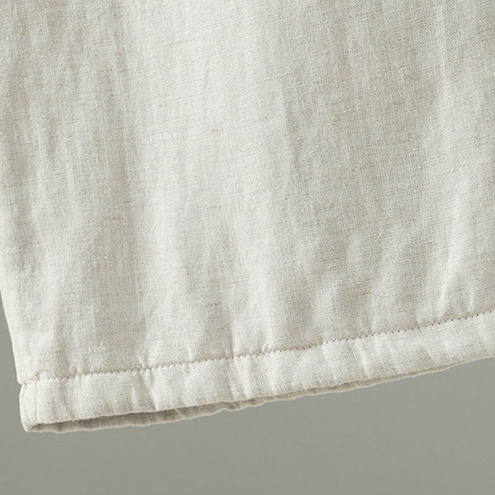 Buddha Stones冬用 コントラストドローストリング コットンリネン レディース ワイドレッグパンツ ポケット付き - image 16