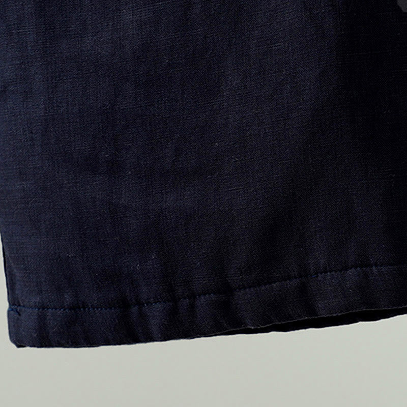 Buddha Stones冬用 コントラストドローストリング コットンリネン レディース ワイドレッグパンツ ポケット付き - image 5