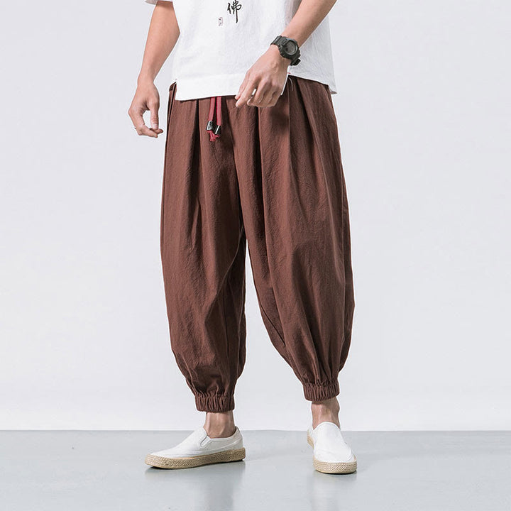 Buddha Stonesカジュアル スポーツ メンズ 無地 コットン ドローストリング パンツ ポケット付き - チョコレート - US/UK/AU46、 EU56 (5XL) - image 26