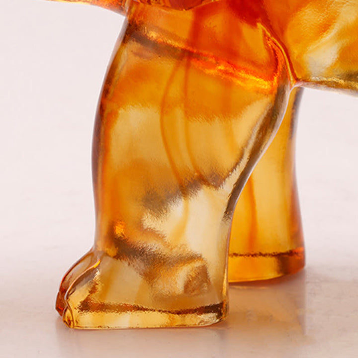 Buddha Stones手作り 琉璃水晶 象の芸術作品 知恵 富 家の装飾 - image 14