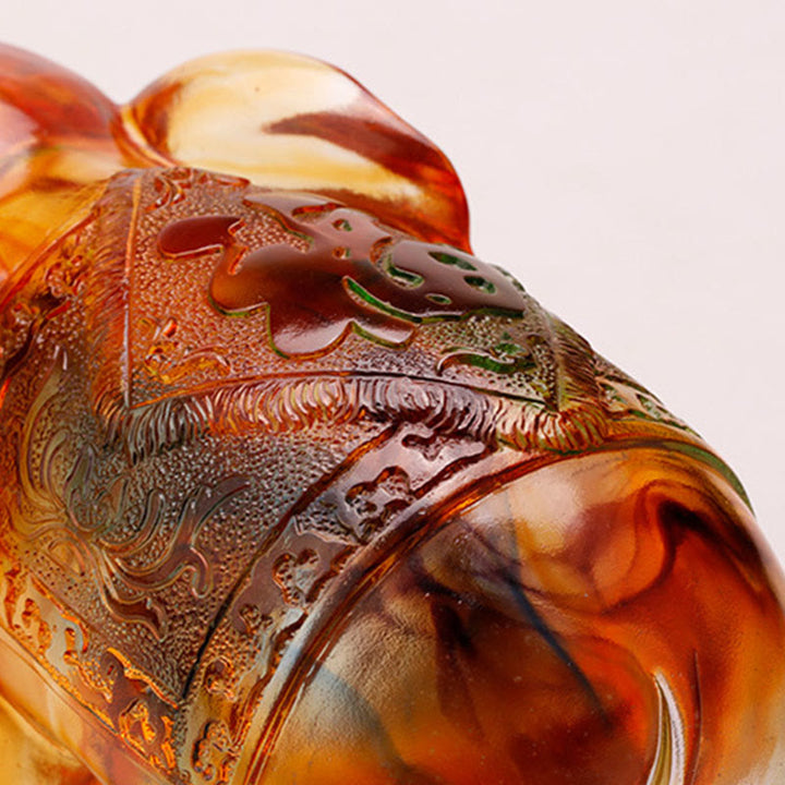 Buddha Stones手作り 琉璃水晶 象の芸術作品 知恵 富 家の装飾 - image 3