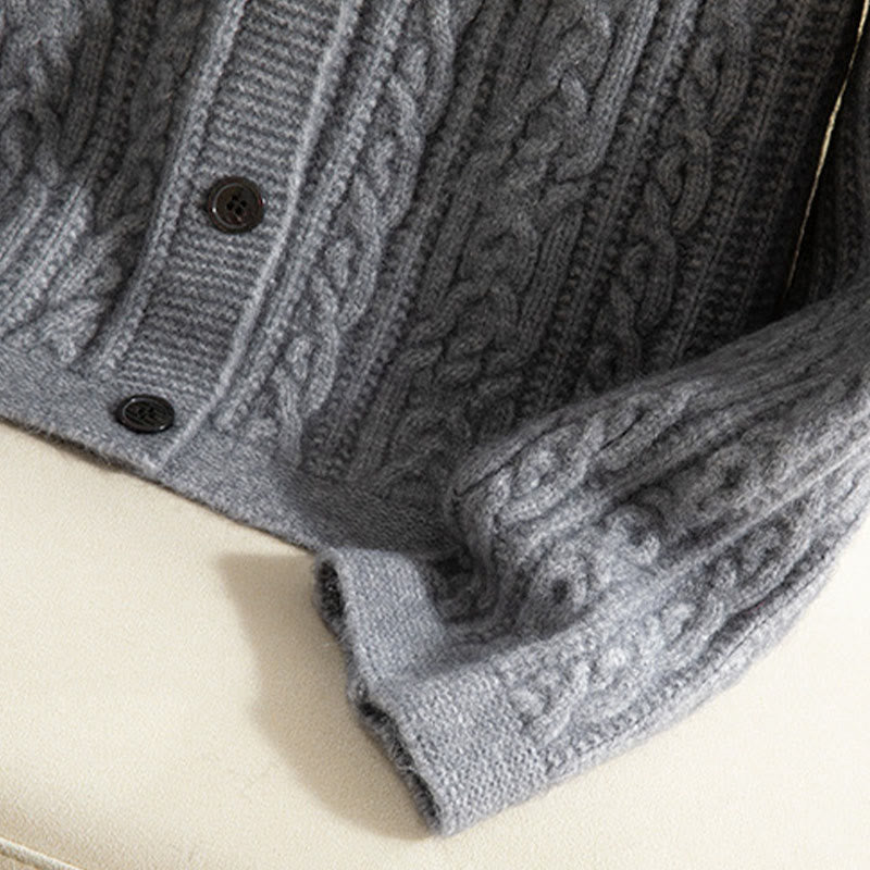 Buddha Stonesカジュアル 冬 ツイストボタンデザイン コットン レディース 長袖 ニットカーディガン - image 26