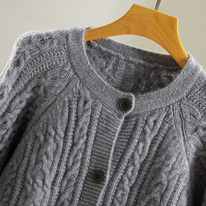 Buddha Stonesカジュアル 冬 ツイストボタンデザイン コットン レディース 長袖 ニットカーディガン - image 18