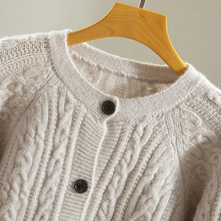 Buddha Stonesカジュアル 冬 ツイストボタンデザイン コットン レディース 長袖 ニットカーディガン - image 33