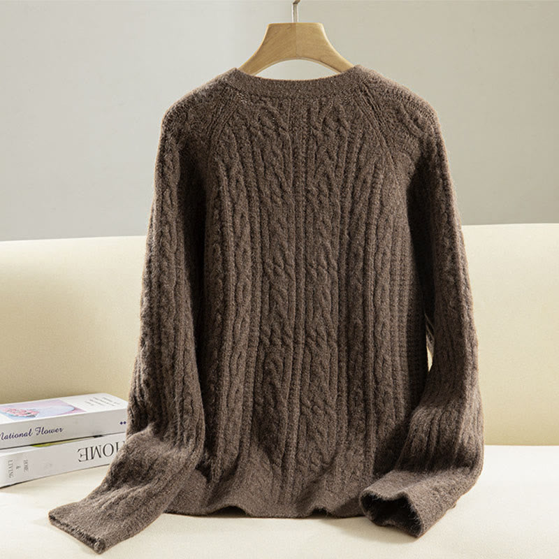 Buddha Stonesカジュアル 冬 ツイストボタンデザイン コットン レディース 長袖 ニットカーディガン - image 1