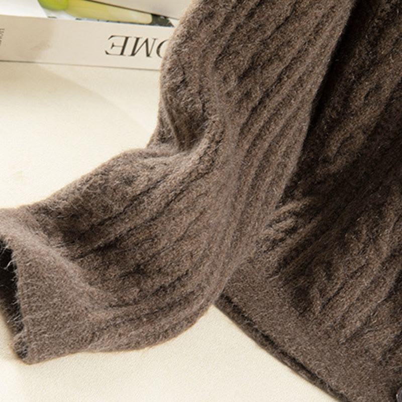 Buddha Stonesカジュアル 冬 ツイストボタンデザイン コットン レディース 長袖 ニットカーディガン - image 8