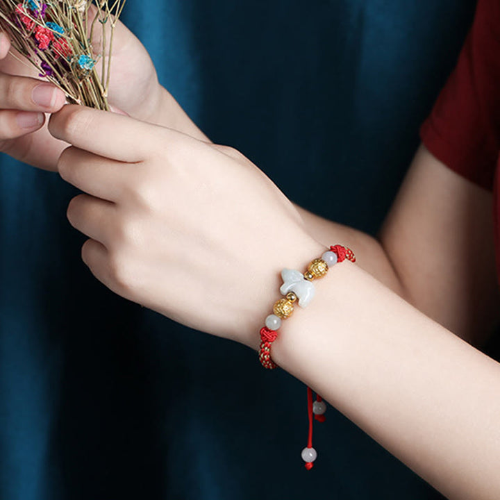 Buddha Stones十二支 翡翠 シルバービーズ 馬年赤紐幸運ブレスレット - image 19