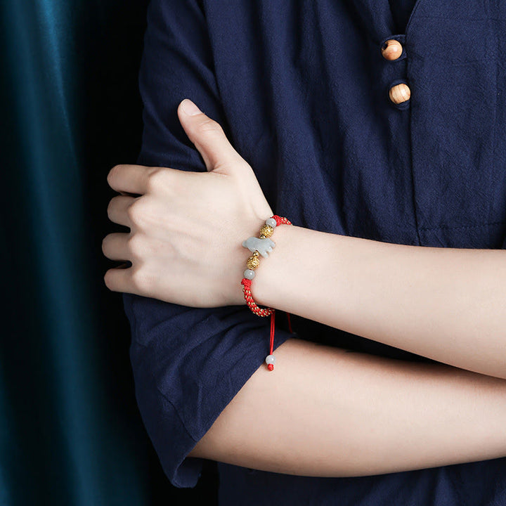 Buddha Stones十二支 翡翠 シルバービーズ 馬年赤紐幸運ブレスレット - image 11