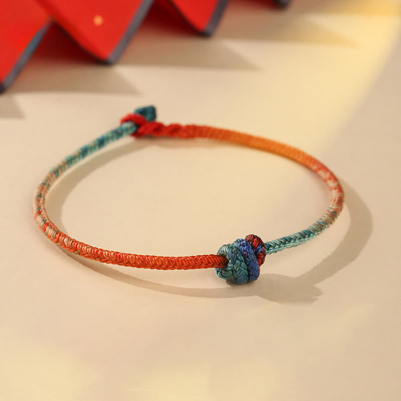 Buddha Stonesのカラーストリング手編みの結び目強さブレスレット - 色付き紐（手首周り19cm） - image 0