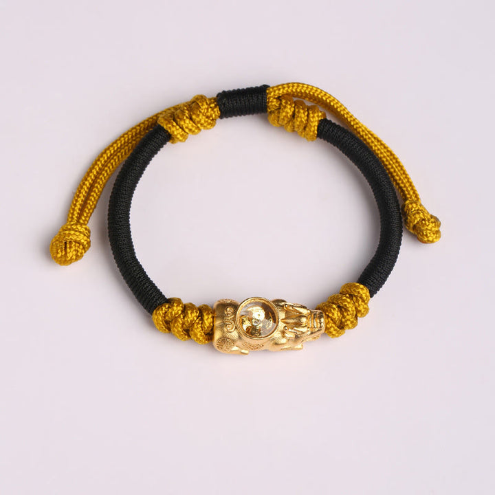Buddha Stones貂秀 富運 手編みロープブレスレット - 黒黄ロープ（手首周り：14～24cm） - image 8