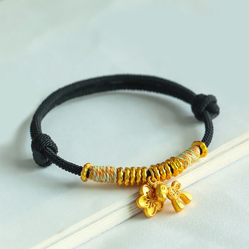 Buddha Stones馬年の花チャーム赤紐のつながり ハンドメイドブレスレット - image 13