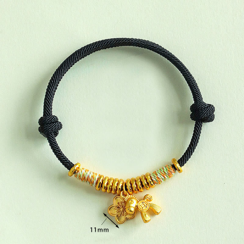 Buddha Stones馬年の花チャーム赤紐のつながり ハンドメイドブレスレット - image 14