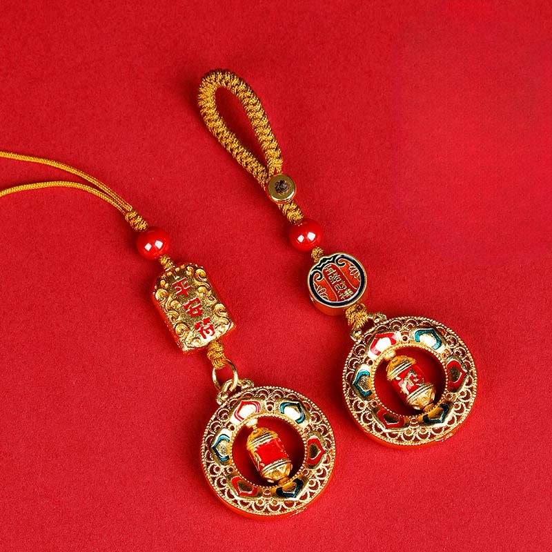 Buddha Stones銅製祈祷ホイール五方向 富の神 バランス 回転式キーチェーン - image 10