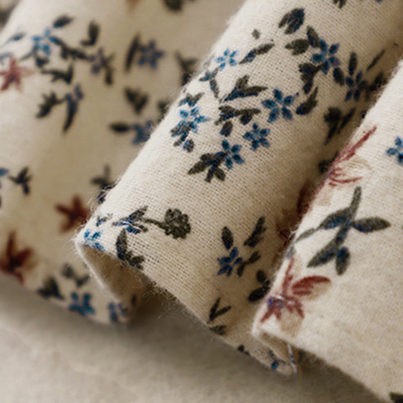 Buddha Stones秋の花柄プリント ボタンダウンデザイン レディース コットン 長袖シャツ - image 15