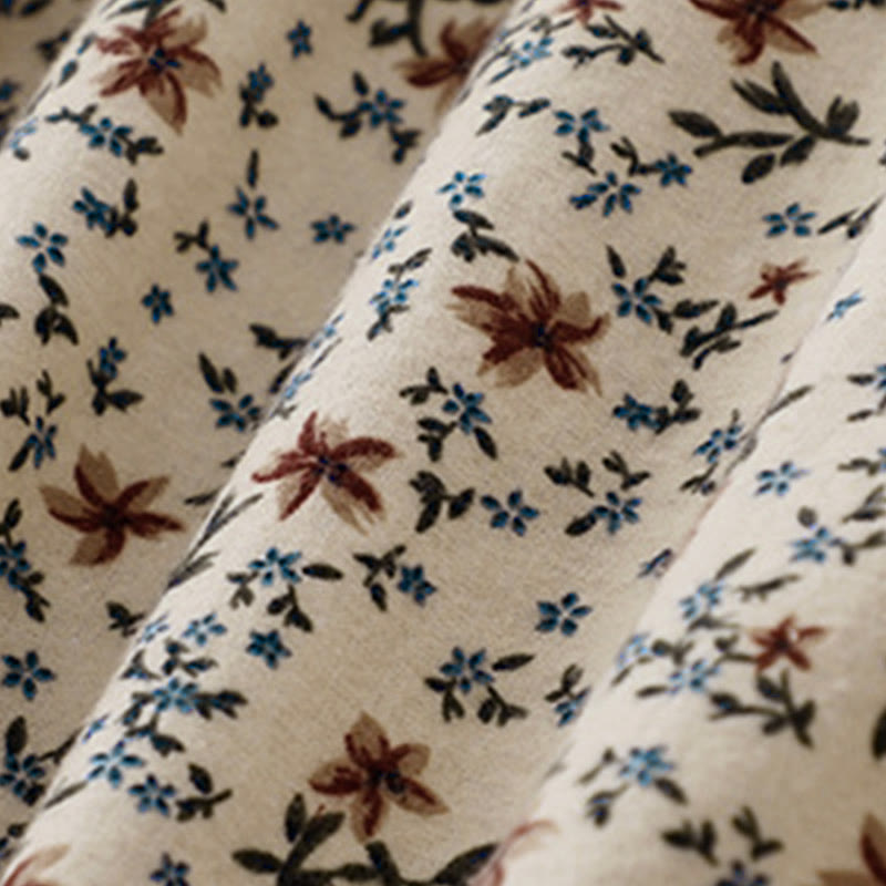 Buddha Stones秋の花柄プリント ボタンダウンデザイン レディース コットン 長袖シャツ - image 14