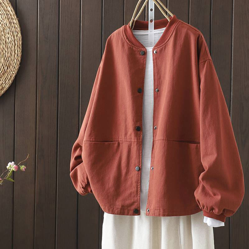 Buddha Stonesのボタンダウン長袖アウタージャケット（ポケット付き） - トマト - US14、 UK/AU18、 EU46 (2XL) - image 0