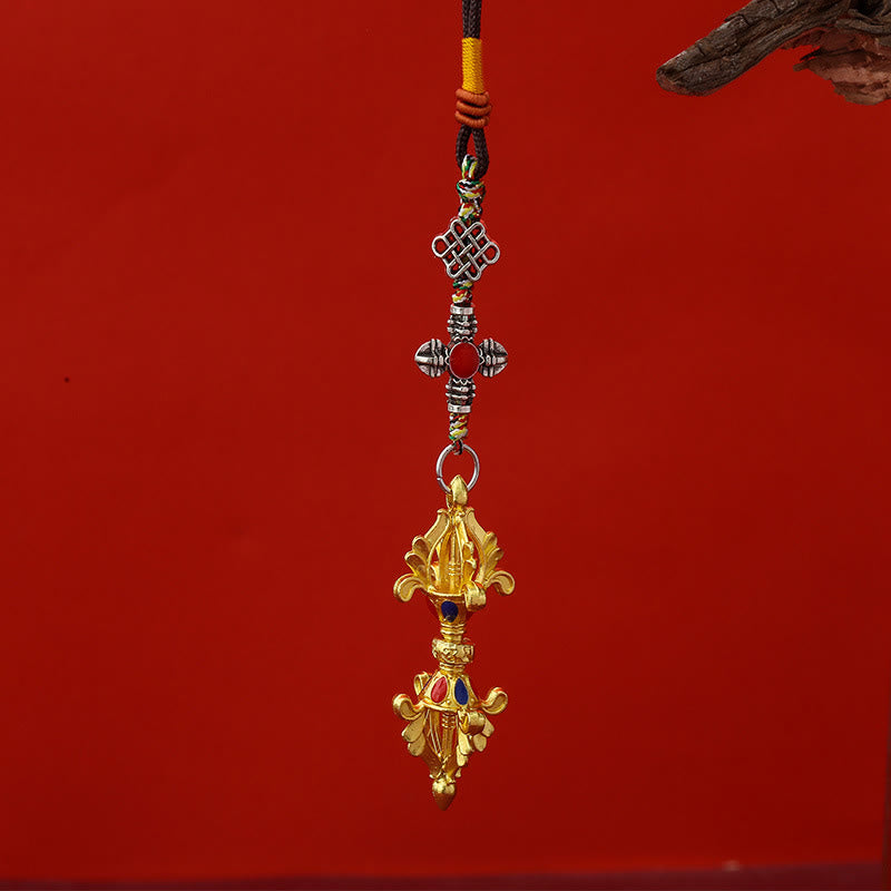 Buddha Stones金剛杵 悟りのロープ キーチェーン - 金 - image 2