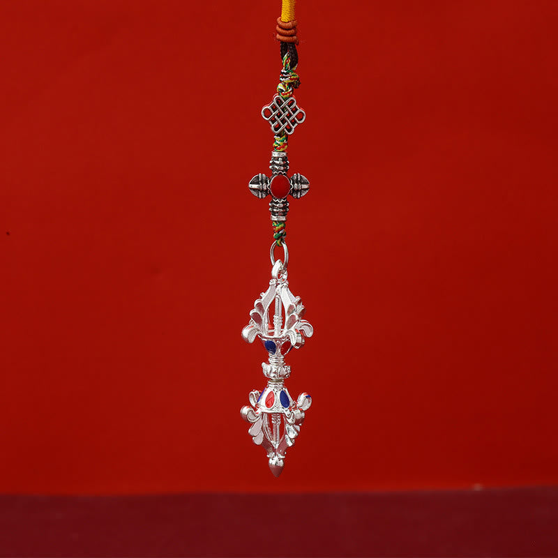 Buddha Stones金剛杵 悟りのロープ キーチェーン - 銀 - image 3