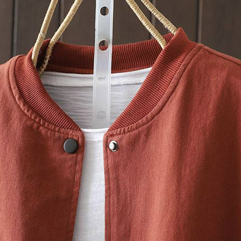 Buddha Stones秋冬 ボタンダウン レディース コットン 長袖 アウタージャケット ポケット付き - image 2