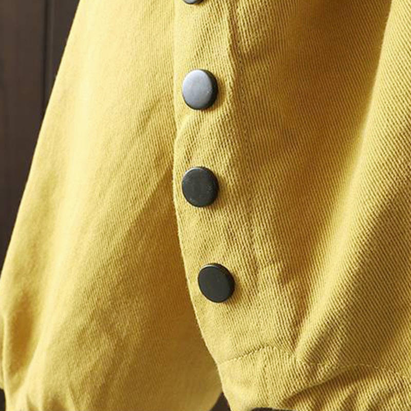 Buddha Stones秋冬 ボタンダウン レディース コットン 長袖 アウタージャケット ポケット付き - image 14