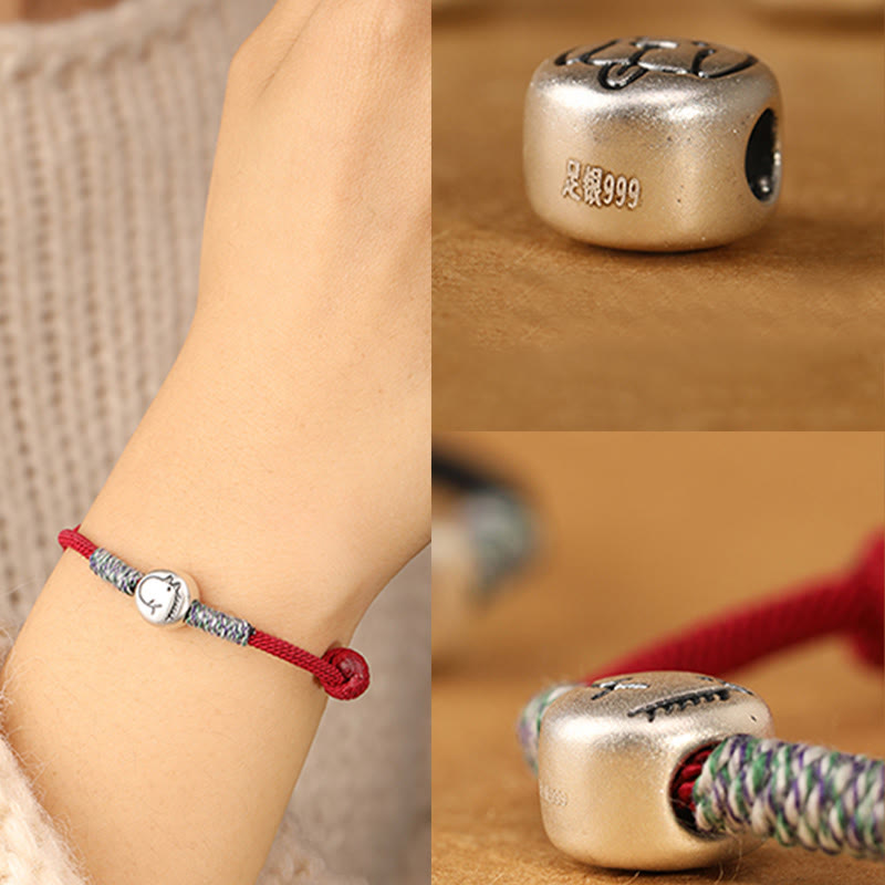 Buddha Stones999スターリングシルバー 馬年 十二支 紐編み幸運ブレスレット - image 11