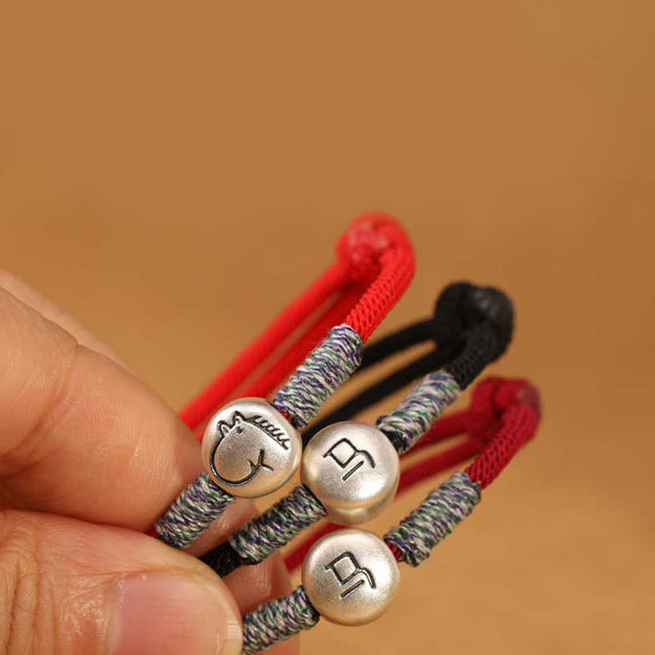 Buddha Stones999スターリングシルバー 馬年 十二支 紐編み幸運ブレスレット - image 58