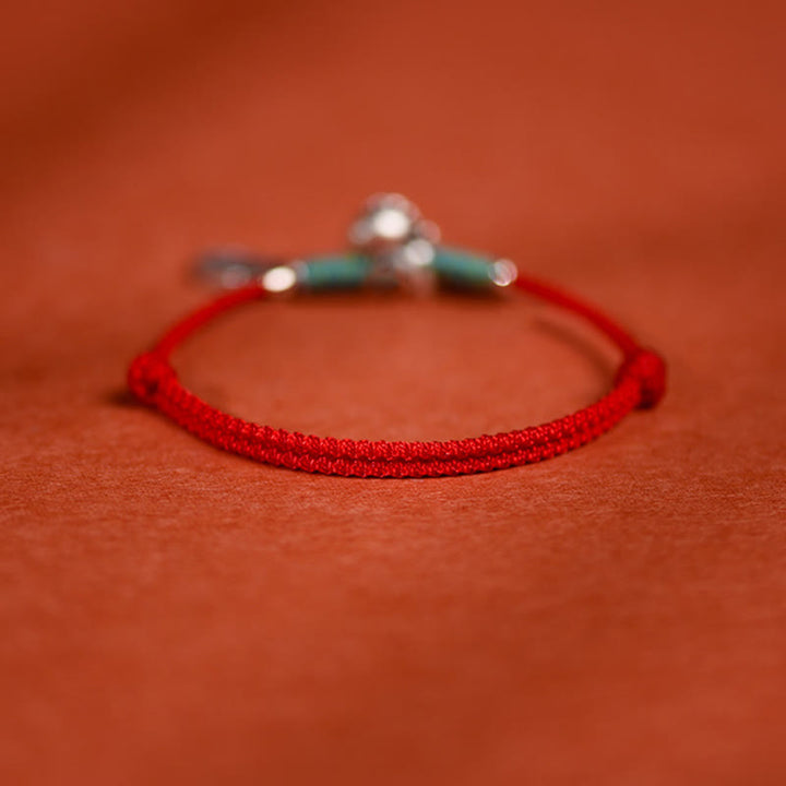 Buddha Stones999スターリングシルバー 馬年 925スターリングシルバー 平和と喜びのチャームストリング 編み込み幸運ブレスレットアンクレット - image 3