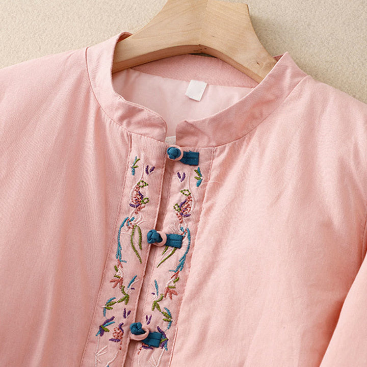 Buddha Stones冬 花刺繍 カエルボタン 長袖 レディース サーマルジャケット - image 9