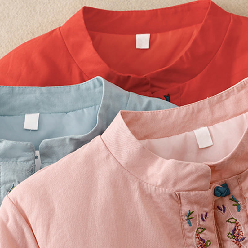 Buddha Stones冬 花刺繍 カエルボタン 長袖 レディース サーマルジャケット - image 24