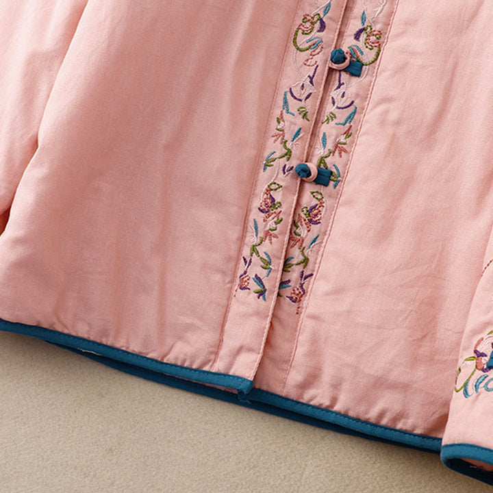 Buddha Stones冬 花刺繍 カエルボタン 長袖 レディース サーマルジャケット - image 10