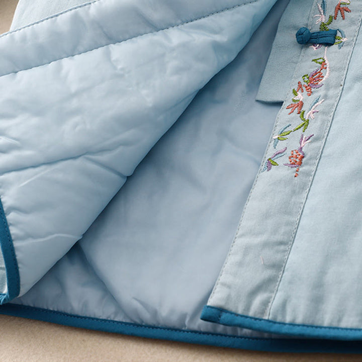 Buddha Stones冬 花刺繍 カエルボタン 長袖 レディース サーマルジャケット - image 5