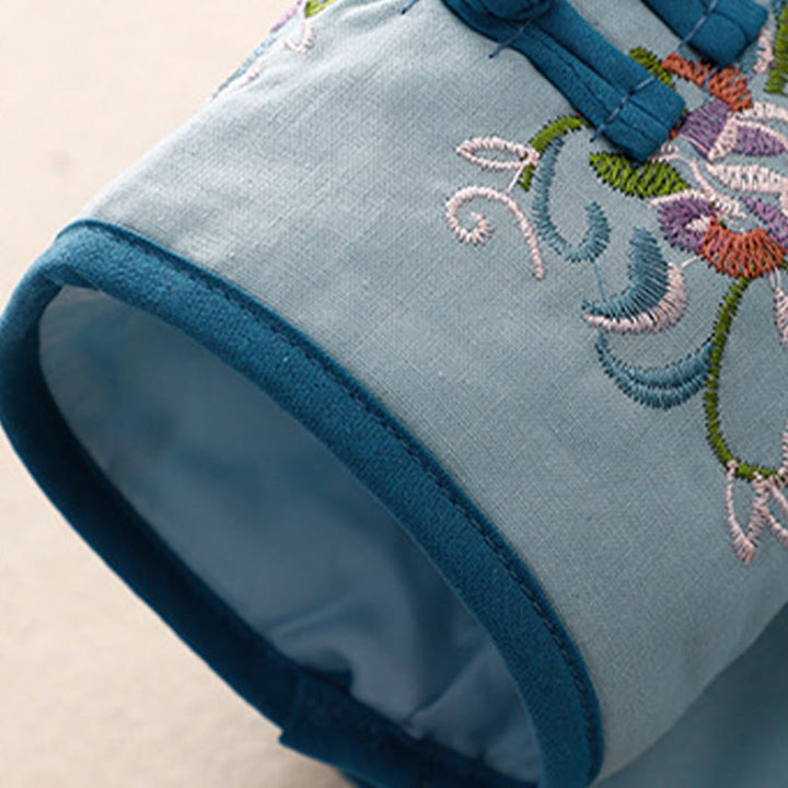 Buddha Stones冬 花刺繍 カエルボタン 長袖 レディース サーマルジャケット - image 6