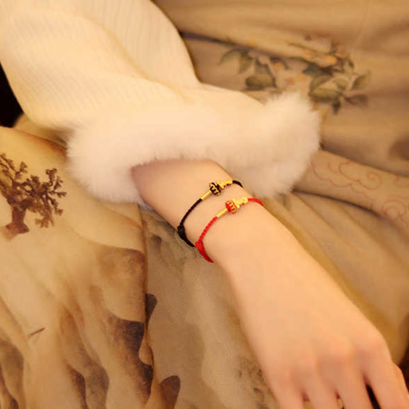 Buddha Stones無形の仏蓮結び赤紐守護 編み込みブレスレット - image 20