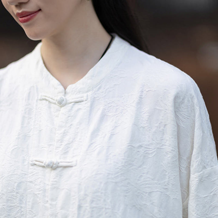 Buddha Stones秋 ジャカード レディース フロッグボタン 長袖シャツ パンツ コットンリネン 衣類 - image 21