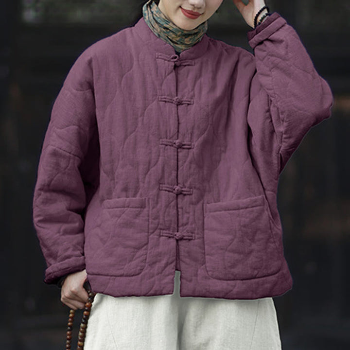 Buddha Stones冬用 カーブライン カエルボタン ラミーコットン 長袖 レディース サーマルジャケット ポケット付き - image 40