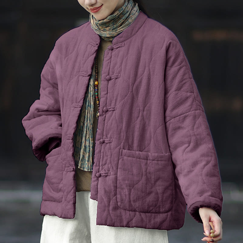 Buddha Stones冬用 カーブライン カエルボタン ラミーコットン 長袖 レディース サーマルジャケット ポケット付き - image 39